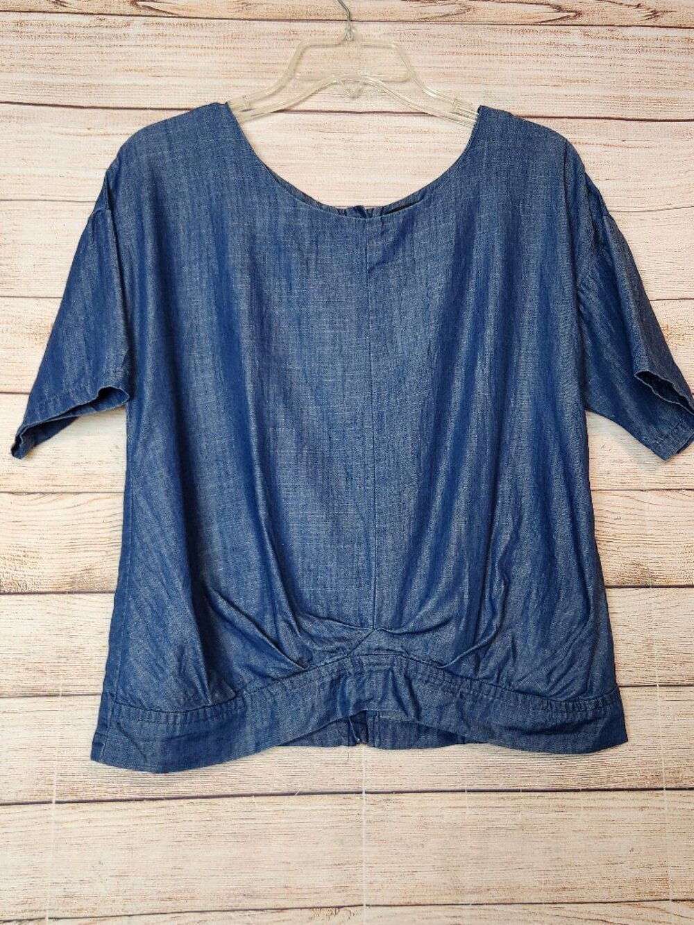 Vintage ROBERT RODRIGUEZ Denim Chambray Zipper Back Shirt Top Women's S/M